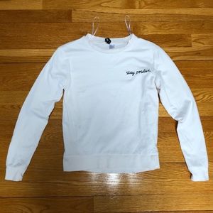 H&M - Divided long sleeve shirt - "stay positive"